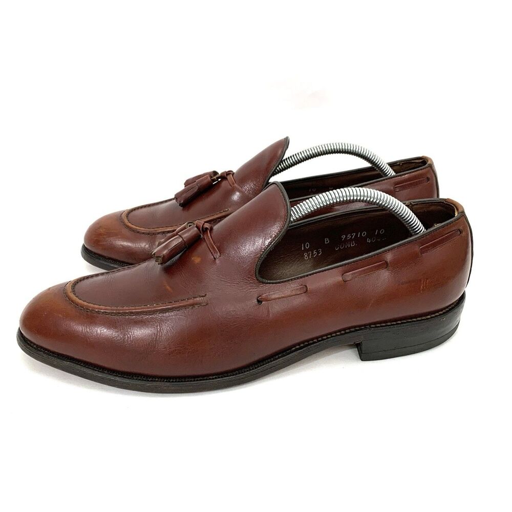 VNTG ALLEN EDMONDS SARATOGA Dress Tasseled Loafers, 95710, Cognac U.S. 10B COMB.